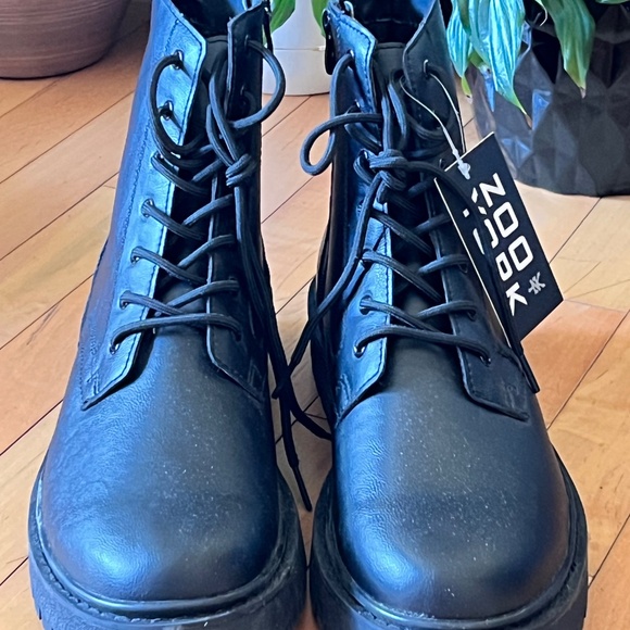 Zoo York Men’s Black Combat Boots Size 12 – Lace-Up & Side Zip Streetwear - Picture 4 of 13